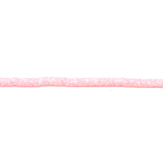 Immagine di Argilla Katsuki Perline Tondo Rosa Chiaro Circa 6mm Dia, Foro: Circa 1.7mm, lunghezza: 40.5cm - 40cm, 3 Fili (Circa 330 - 350 Pezzi/Treccia)