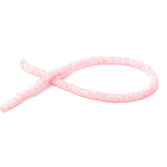 Immagine di Argilla Katsuki Perline Tondo Rosa Chiaro Circa 6mm Dia, Foro: Circa 1.7mm, lunghezza: 40.5cm - 40cm, 3 Fili (Circa 330 - 350 Pezzi/Treccia)