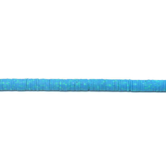 Bild von Polymer Ton Katsuki Perlen Rund Blau & Grün, 6mm D., Loch: 1.7mm, 40.5cm - 40cm lang/Strang, 3 Stränge (ca. 330 - 350 Stk./Strang)