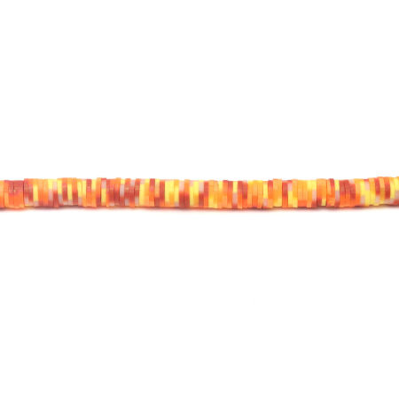 Picture of Polymer Clay Katsuki Beads Heishi Beads Disc Beads Round Multicolor About 6mm Dia, Hole: Approx 1.7mm, 40.5cm(16") - 40cm(15 6/8") long, 3 Strands (Approx 330 - 350 PCs/Strand)