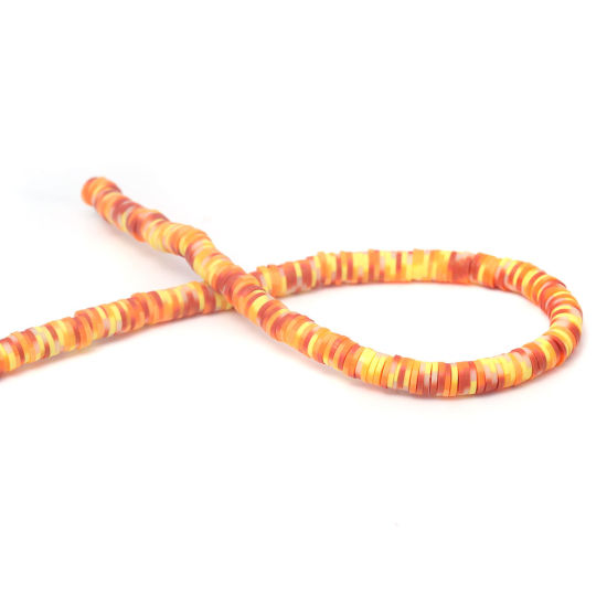 Immagine di Argilla Katsuki Perline Tondo Multicolore Circa 6mm Dia, Foro: Circa 1.7mm, lunghezza: 40.5cm - 40cm, 3 Fili (Circa 330 - 350 Pezzi/Treccia)