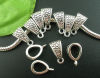 Picture of Zinc Based Alloy European Style Bail Beads Triangle Spot Antique Silver Color 14mm x 7mm, 50 PCs