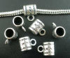 Picture of Zinc Based Alloy European Style Bail Beads Cylinder Carved Pattern Antique Silver Color 8mm x 6mm, 100 PCs