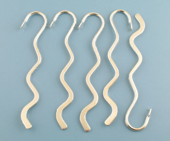 Picture of 10PCs Silver Tone Smooth Wave Bookmark 84mm Findings