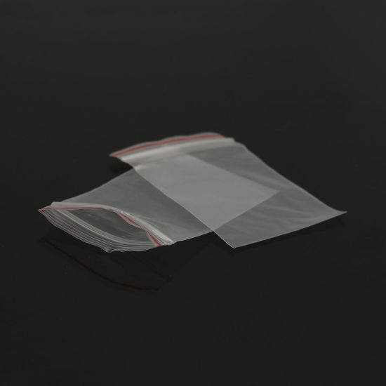 Image de Sachet Pochette à Fermeture Zip en Plastique Rectangle Transparent (Espace Utilisable: 5cm x 4cm) 6cm x 4cm, 500 PCs