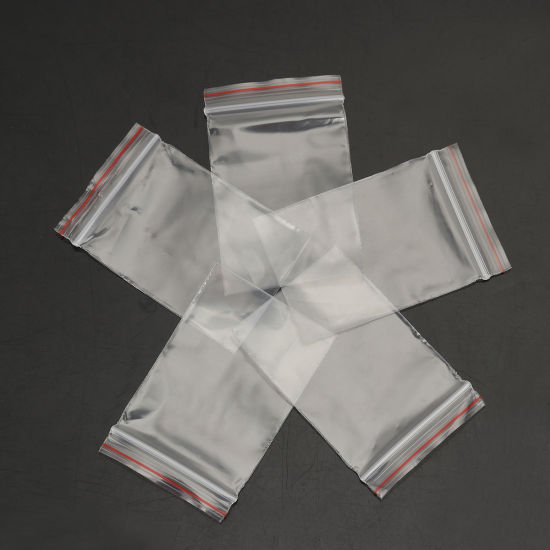 Picture of Plastic Zip Lock Bags Rectangle Transparent (Useable Space: 5cm x 4cm) 6cm x4cm(2 3/8" x1 5/8"), 500 PCs