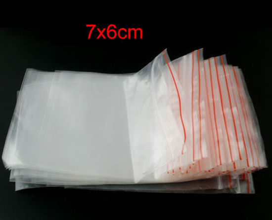 Bild von ABS Plastik Druckverschlussbeutel Rechteck Transparent (Nutzfläche:7cm x 6cm) 8cm x 6cm 500 Stück
