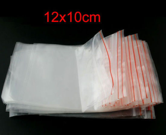Bild von ABS Plastik Druckverschlussbeutel Rechteck Transparent (Nutzfläche: 14cm x 10cm) 15cm x 12cm 100 Stück