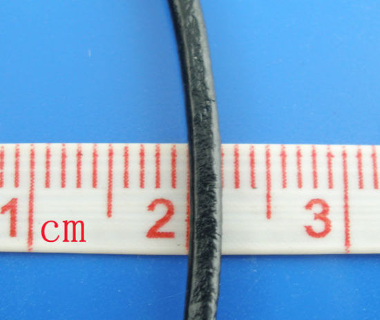 Picture of Black Round Real Leather Jewelry Cord 2mm 10M length