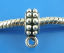 Picture of Zinc Based Alloy European Style Bail Beads Round Dot Antique Silver Color 13mm x 8mm, 50 PCs