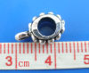 Bild von Zinklegierung European Stil Kaution Perlen Rund Punkt Antiksilber 13mm x 8mm , 50 Stück