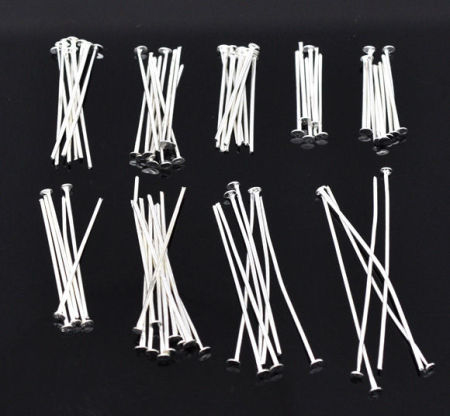 Mix Versilbert Kettelstifte Nietstifte 4cm - 1.6cm.Verkauft eine Packung mit 900