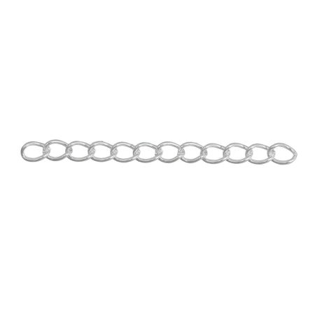 Image de Chaîne Maille Cheval d'Extension pour Collier Bracelet en Alliage de Fer Argenté 5cm, 100 Pcs