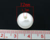Picture of Acrylic Imitation Pearl Bubblegum Beads Round White About 12mm Dia, Hole: Approx 1.7mm, 100 PCs