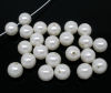 Picture of Acrylic Imitation Pearl Bubblegum Beads Round White About 12mm Dia, Hole: Approx 1.7mm, 100 PCs