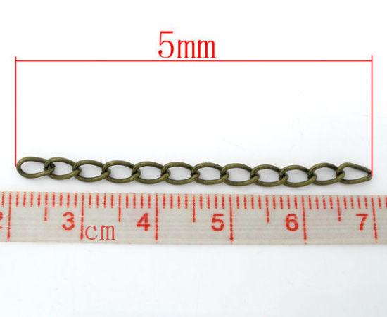 Image de Chaînes d'Extension pour Collier Bracelet en Alliage de Fer Bronze Antique 5cm long, 100 Pièces