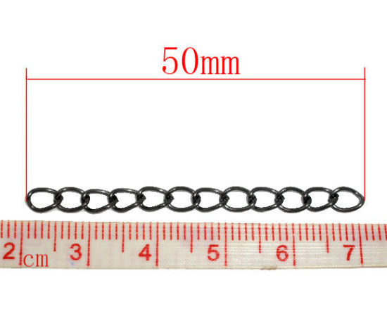 Bild von Metallgrau Kettenverlängerung Verlängerungskette 50x3.5mm verkauft eine Packung mit 100