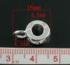 Bild von Zinklegierung European Stil Kaution Perlen Rund S-Muster Antiksilber 16mm x 7mm , 10 Stück