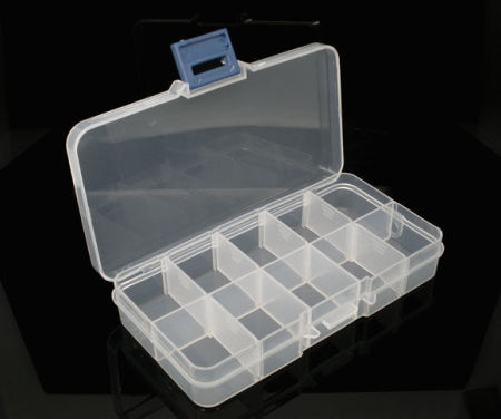 Immagine di ABS Contenitori Rettangolo Trasparente 13cm x 7cm, 1 Pz (10 Compartments)