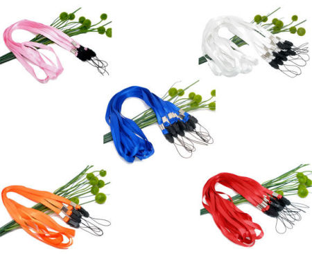 Polyester & Plastik ID-Karte-Halter Halsband Umhängeband Schlaufe Band Gemischt 48cm, 10 Stück