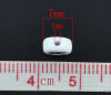 Picture of Acrylic Spacer Beads Flat Round White Alphabet/ Letter "K" About 7mm Dia, Hole: Approx 1mm, 500 PCs