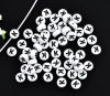 Picture of Acrylic Spacer Beads Flat Round White Alphabet/ Letter "K" About 7mm Dia, Hole: Approx 1mm, 500 PCs