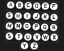 Picture of Acrylic Spacer Beads Round White Mixed Alphabet/ Letter "A-Z" About 7mm Dia, Hole: Approx 1mm, 520 PCs