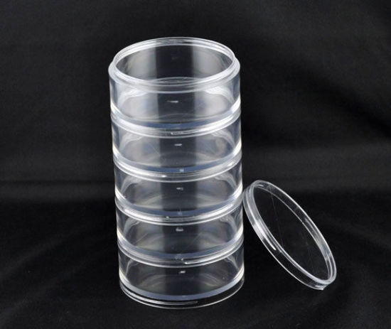 Image de Boîte de Rangement Adjustable pour Perle en Plastique Colonne 13.5x7cm, 1 Pièce