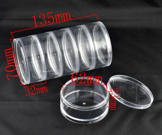 Image de Boîte de Rangement Adjustable pour Perle en Plastique Colonne 13.5x7cm, 1 Pièce