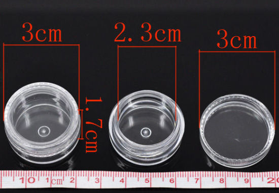 Image de Boîte de Rangement en Plastique Rond Transparent 30mm x 30mm, 12 PCs