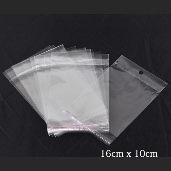 Bild von ABS Plastik Selbstklebender Beutel Rechteck Transparent (Nutzfläche: 11cmx10cm) 16cm x10cm 200 Stück