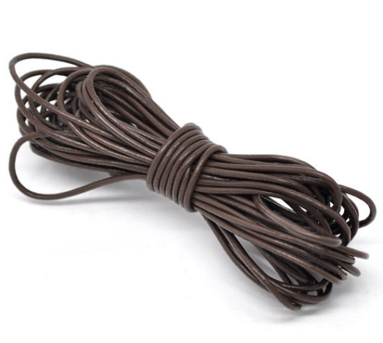 Picture of Coffee Leatheroid Jewelry Cord 2mm, sold per packet of 10M