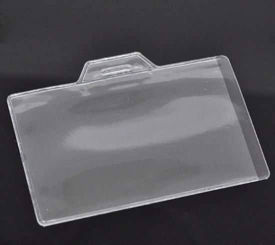 Picture of Clear Horizontal Plastic ID Card Badge Holder 9.2cm x6.8cm(3 5/8" x2 5/8"), sold per packet of 50