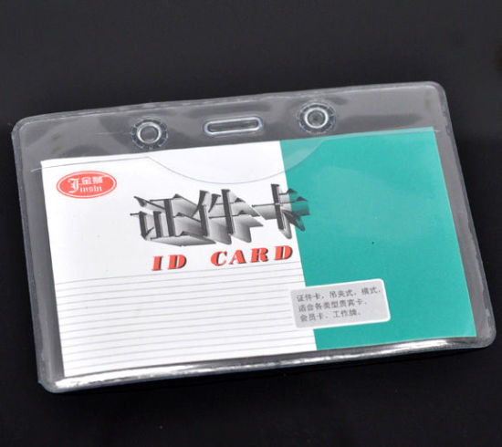 Bild von Plastik Wasserdicht Horizontal ID-Karte-Halter Transparent 10cm x 7cm, 10 Stück