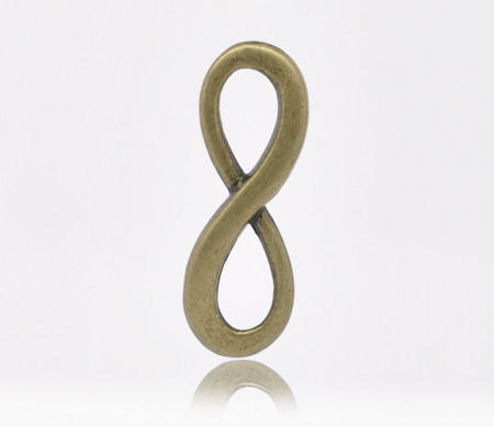 Изображение Коннекторы 23mm x 8mm "Символ Бесконечности" Античная Бронза,проданные 30 шт