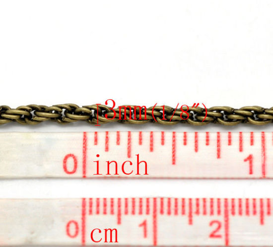 Picture of Iron Based Alloy Braiding Chain Findings Antique Bronze 3mm( 1/8"), 10 M