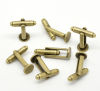 Picture of Brass Cuff Links Round Antique Bronze 25mm(1") x 8mm( 3/8"), 10 PCs                                                                                                                                                                                           