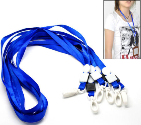 Polyester ID Holder Neck Strap Lanyard Blue 43cm(16 7/8") long, 20 PCs