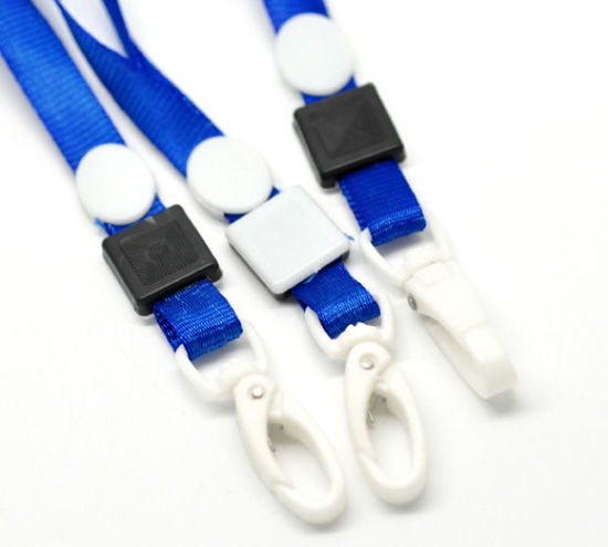 Bild von Polyester ID-Karte-Halter Halsband Umhängeband Schlaufe Band Blau 43cm lang, 20 Stück