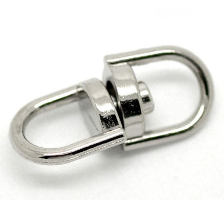 Silver Tone Swivel Key Ring Connector 19x9mm, sold per packet of 50