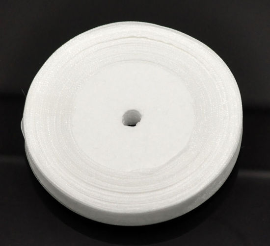 Изображение Широкие Ленты ширина 12mm Белый из Органзы, проданные 1рулон /уп (45M)