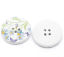 Picture of Natural Wood Sewing Buttons Scrapbooking 4 Holes Round Multicolor Flower Butterfly Pattern 30mm(1 1/8") Dia, 30 PCs