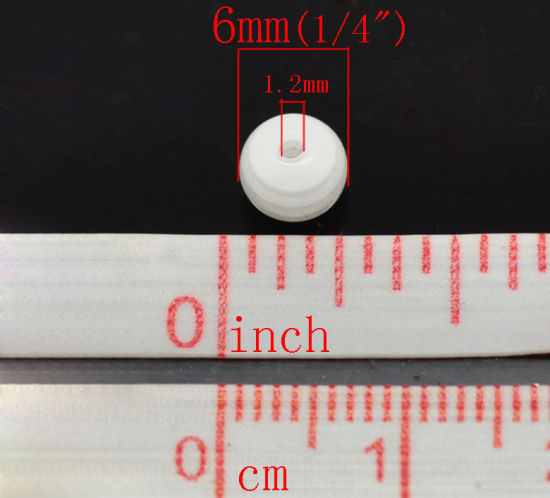 Bild von Harz Perlen Kugel Weiß gestreift 6mm D Loch: 1.2mm 500 Stück