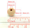Image de Perles en Bois Rond Couleur Naturelle 10mm Dia, Tailles de Trous: 2.8mm, 300 Pcs