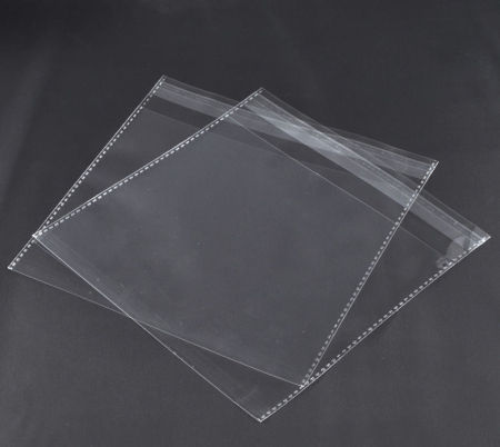 Image de Sachets Autocollantes Auto-Scellants en Plastique Carré Transparent (Espace Utilisable: 18x15cm) 18cm x 17cm, 50 Pcs