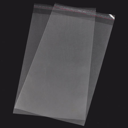 ABS Plastik Selbstklebende Beutel Rechteck Transparent (Verfügbar Raum: 28.5x18cm) 31cm x 18cm, 50 Stück