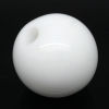 Picture of Acrylic Opaque Bubblegum Beads Round White About 10mm Dia, Hole: Approx 1.8mm, 200 PCs