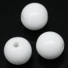 Picture of Acrylic Opaque Bubblegum Beads Round White About 10mm Dia, Hole: Approx 1.8mm, 200 PCs