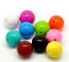 Picture of Acrylic Opaque Bubblegum Beads Round At Random Mixed About 20mm Dia, Hole: Approx 2.8mm, 20 PCs