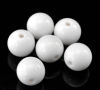 Picture of Acrylic Opaque Bubblegum Beads Round White About 14mm Dia, Hole: Approx 2.4mm, 100 PCs